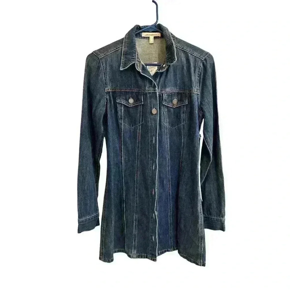 life in progress Jackets & Blazers - Life in Progress Dark Denim Dress or Long Jacket.  Size S, New With Tags​​​​​